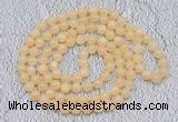 GMN476 Hand-knotted 8mm, 10mm honey jade 108 beads mala necklaces