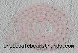 GMN482 Hand-knotted 8mm, 10mm rose quartz 108 beads mala necklaces