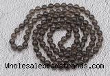 GMN485 Hand-knotted 8mm, 10mm smoky quartz 108 beads mala necklaces