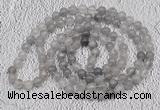 GMN486 Hand-knotted 8mm, 10mm cloudy quartz 108 beads mala necklaces