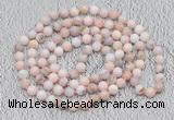 GMN510 Hand-knotted 8mm, 10mm natural pink opal 108 beads mala necklaces