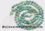 GMN5158 Hand-knotted 8mm, 10mm grass agate 108 beads mala necklace with pendant