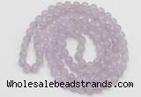 GMN520 Hand-knotted 8mm, 10mm lavender amethyst 108 beads mala necklaces