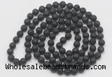 GMN538 Hand-knotted 8mm, 10mm black lava 108 beads mala necklaces