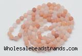 GMN5503 Hand-knotted 6mm matte pink aventurine 108 beads mala necklaces