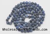 GMN5508 Hand-knotted 6mm matte sodalite 108 beads mala necklaces