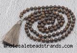 GMN641 Hand-knotted 8mm, 10mm bronzite 108 beads mala necklaces with tassel