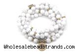 GMN7001 8mm matte white howlite 108 mala beads wrap bracelet necklaces