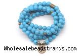 GMN7002 8mm imitation turquoise 108 mala beads wrap bracelet necklaces