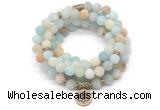 GMN7004 8mm matte amazonite 108 mala beads wrap bracelet necklace