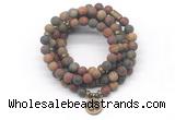 GMN7019 8mm matte picasso jasper 108 mala beads wrap bracelet necklace