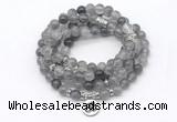 GMN7037 8mm cloudy quartz 108 mala beads wrap bracelet necklace