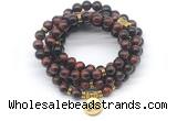 GMN7043 8mm red tiger eye 108 mala beads wrap bracelet necklace