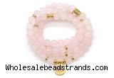 GMN7050 8mm rose quartz 108 mala beads wrap bracelet necklaces