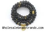 GMN7051 8mm smoky quartz 108 mala beads wrap bracelet necklaces