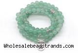 GMN7052 8mm green aventurine 108 mala beads wrap bracelet necklaces