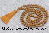 GMN712 Hand-knotted 8mm, 10mm wooden jasper 108 beads mala necklaces with tassel