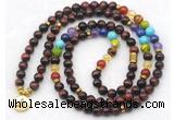 GMN7128 7 Chakra 8mm red tiger eye108 mala beads wrap bracelet necklaces