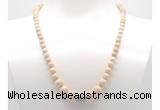 GMN7300 white fossil jasper graduated beaded necklace & bracelet set