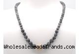 GMN7319 black labradorite graduated beaded necklace & bracelet set