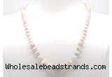 GMN7321 white crazy lace agate graduated beaded necklace & bracelet set