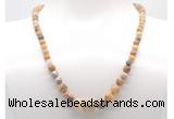 GMN7322 yellow crazy lace agate graduated beaded necklace & bracelet set