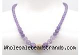 GMN7326 amethyst graduated beaded necklace & bracelet set