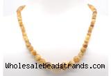 GMN7330 golden tiger eye graduated beaded necklace & bracelet set