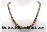 GMN7331 yellow tiger eye graduated beaded necklace & bracelet set