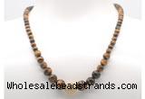 GMN7332 grade AA yellow tiger eye graduated beaded necklace & bracelet set