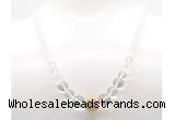 GMN7338 white crystal graduated beaded necklace & bracelet set