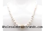 GMN7340 white howlite graduated beaded necklace & bracelet set