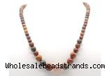 GMN7351 picasso jasper graduated beaded necklace & bracelet set