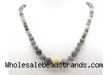 GMN7353 Indian agate graduated beaded necklace & bracelet set