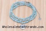 GMN7413 4mm faceted round tiny amazonite beaded necklace with constellation charm