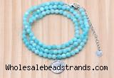 GMN7469 4mm faceted round amazonite beaded necklace with constellation charm