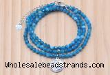 GMN7470 4mm faceted round apatite beaded necklace with constellation charm