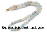 GMN7601 18 - 36 inches 8mm, 10mm matte amazonite beaded necklaces