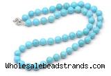 GMN7701 18 - 36 inches 8mm, 10mm round blue howlite beaded necklaces