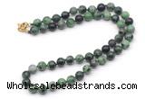 GMN7712 18 - 36 inches 8mm, 10mm round ruby zoisite beaded necklaces