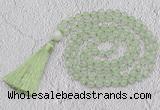 GMN772 Hand-knotted 8mm, 10mm prehnite 108 beads mala necklaces with tassel