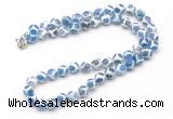 GMN7731 18 - 36 inches 8mm, 10mm round blue Tibetan agate beaded necklaces