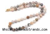 GMN7764 18 - 36 inches 8mm, 10mm round bamboo leaf agate beaded necklaces