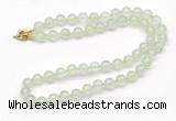 GMN7800 18 - 36 inches 8mm, 10mm round prehnite beaded necklaces