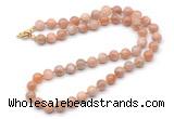 GMN7809 18 - 36 inches 8mm, 10mm round moonstone beaded necklaces