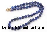 GMN7826 18 - 36 inches 8mm, 10mm round lapis lazuli beaded necklaces