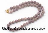 GMN7828 18 - 36 inches 8mm, 10mm round lepidolite beaded necklaces