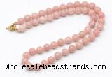 GMN7829 18 - 36 inches 8mm, 10mm round Chinese pink opal beaded necklaces