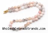 GMN7830 18 - 36 inches 8mm, 10mm round natural pink opal beaded necklaces