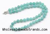 GMN7831 18 - 36 inches 8mm, 10mm round amazonite beaded necklaces